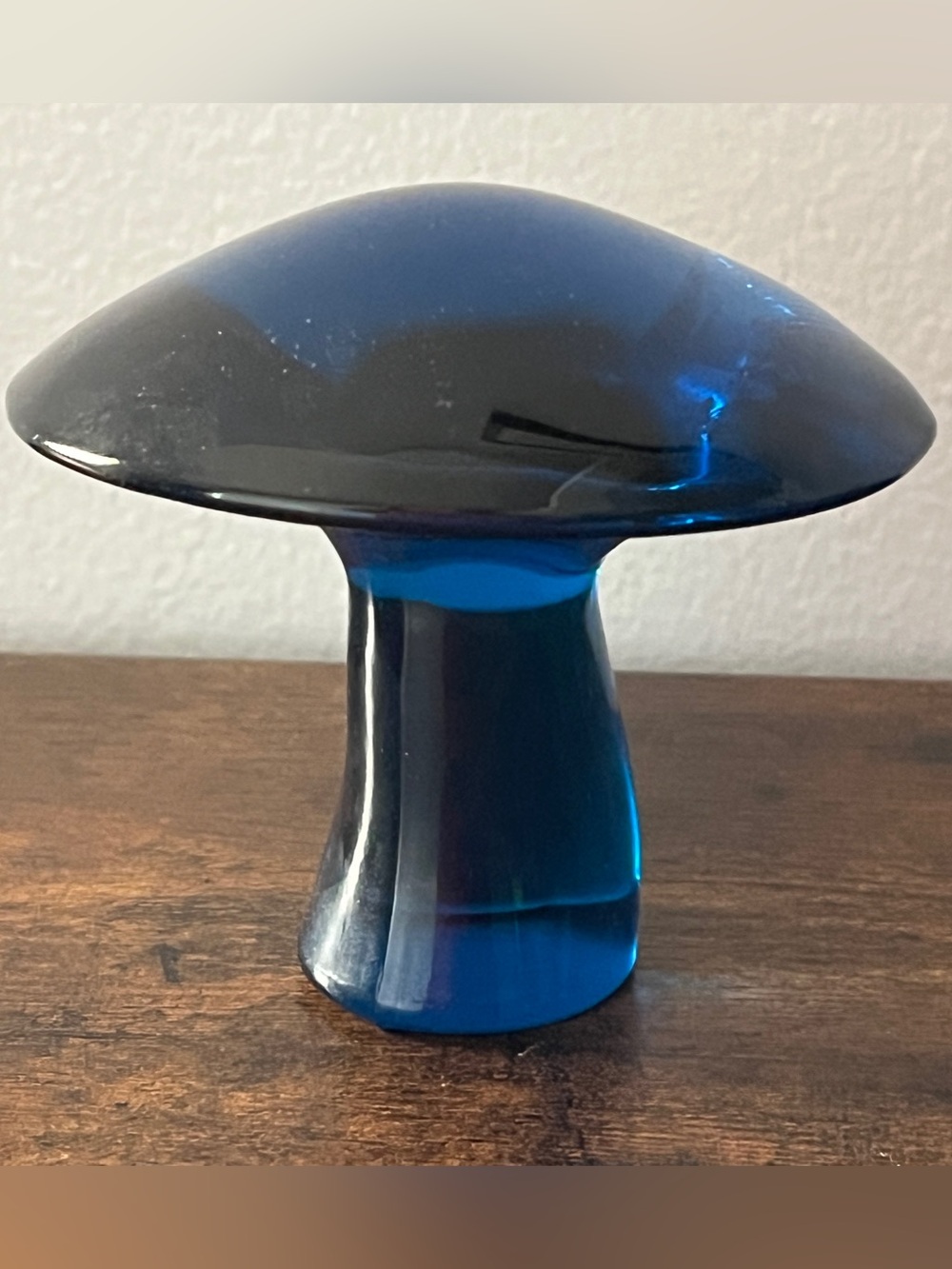 Vintage MCM Viking Bluenique Mushroom Sculpture - Decorative Home Art 4” Medium